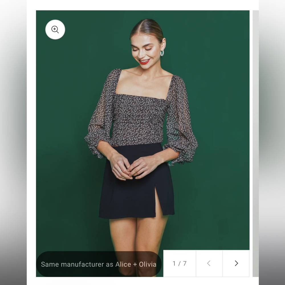 Few Moda Kourt Walter Top in Black Floral